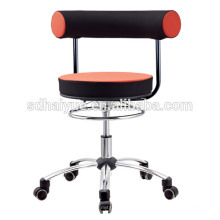 2017 Hot selling PU molded cushion black orange mesh computer chair task chair